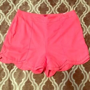Neon Pink High Waisted Shorts